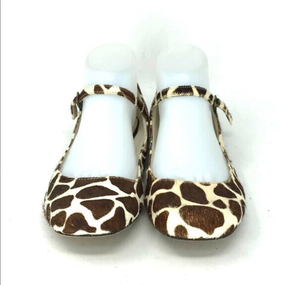 Facade Cow hide natural size 8 M Mary Jane flats